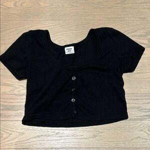 Sunday Best Black Ribbed Crop Top